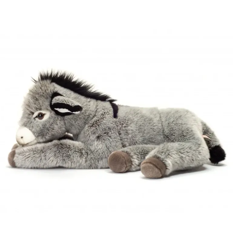 Peluche âne couché - 50 cm