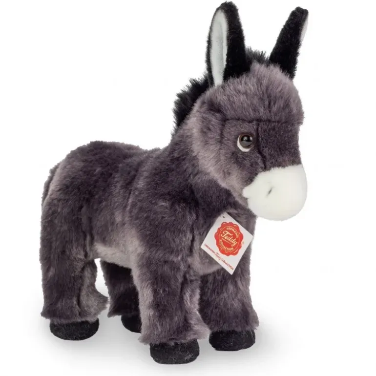 Peluche âne debout - 25 cm