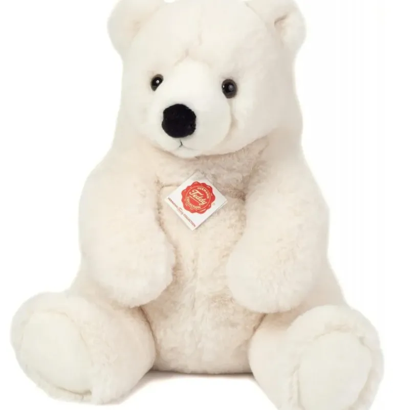Peluche ours polaire assis - 35 cm
