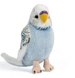 Peluche Perruche bleue sonore - 13 cm
