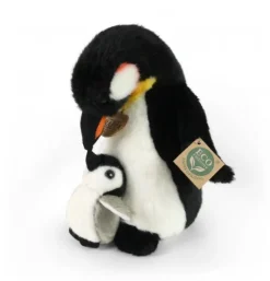 Peluche pingouin avec bébé - 22 cm