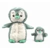 Peluche pingouin Iglou maman et son bébé menthe
