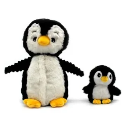 Peluche pingouin Iglou maman et son bébé noir