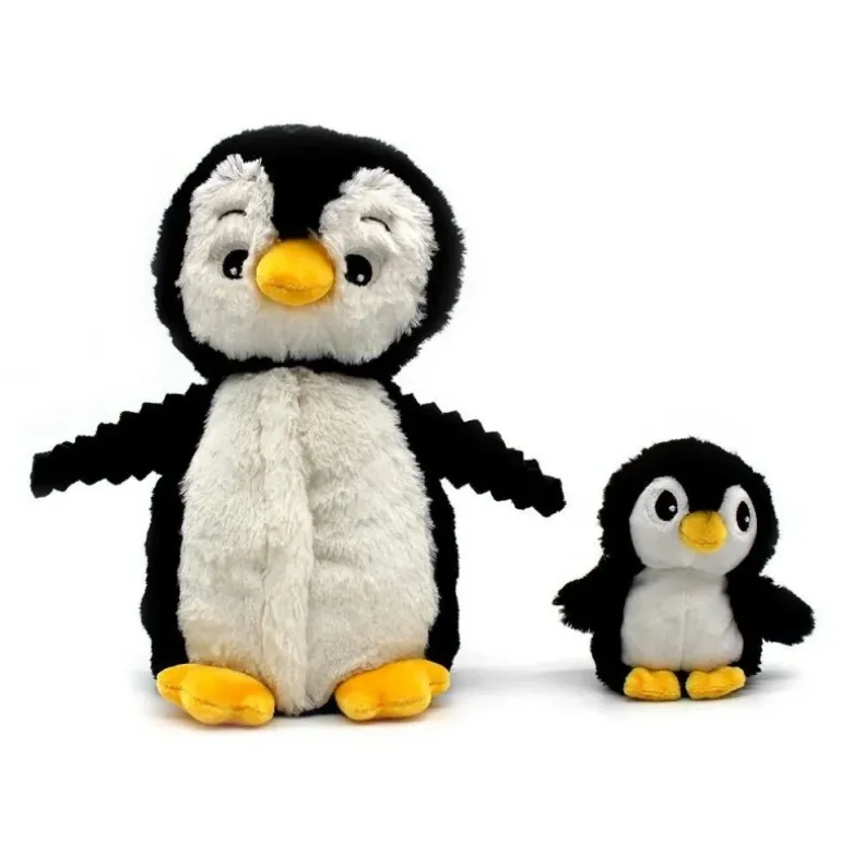 Peluche pingouin Iglou maman et son bébé noir