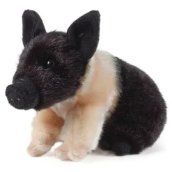 Peluche porcelet noir et rose