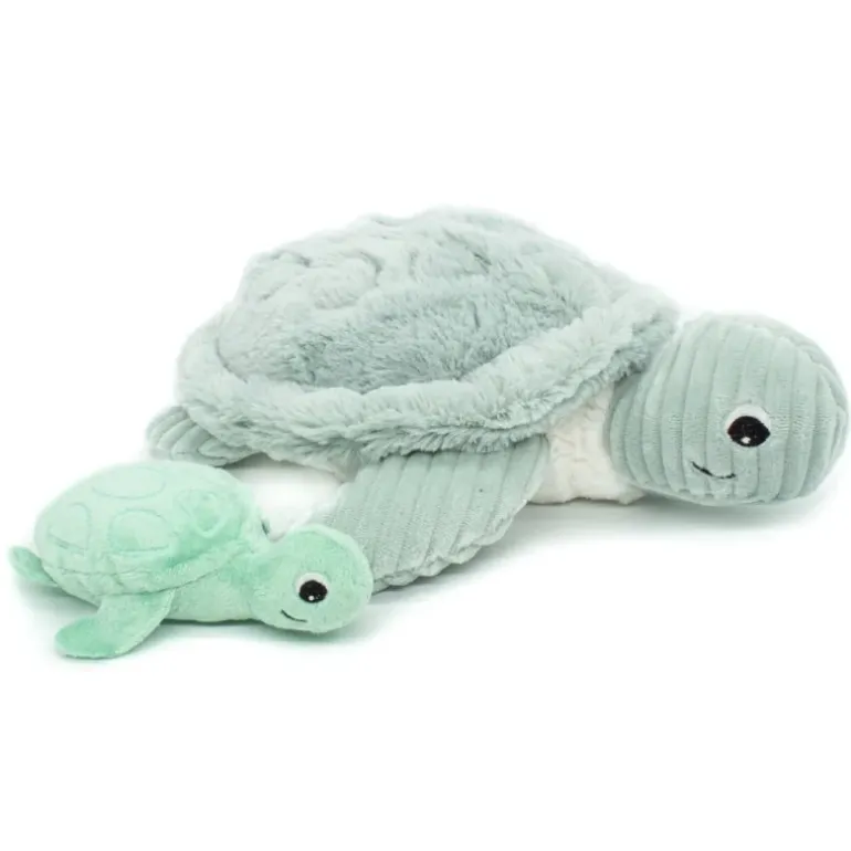 Peluche Ptipotos tortue maman bébé menthe - Les Déglingos