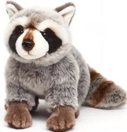 Peluche raton laveur assis - 25 cm