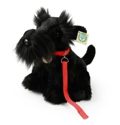Peluche Schnauzer avec laisse - 30 cm
