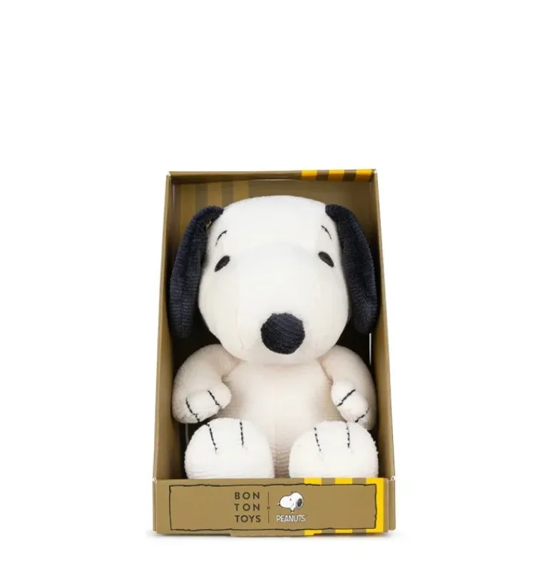 Peluche Snoopy en velours côtelé dans boite cadeau - 17 cm