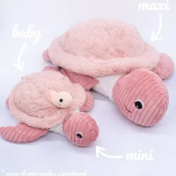 Peluche tortue géante Sauvenou rose