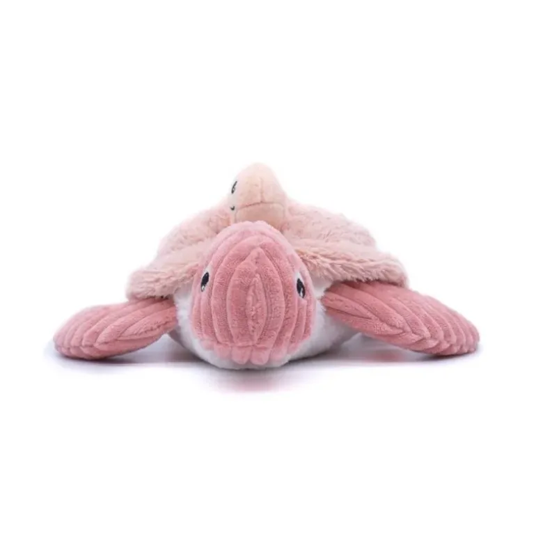 Peluche tortue maman bébé Sauvenou rose