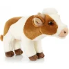 Peluche vache blanc-marron - 27 cm