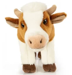 Peluche vache blanc-marron - 27 cm
