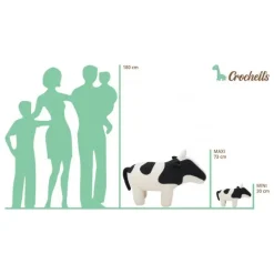 Peluche vache en crochet MINI