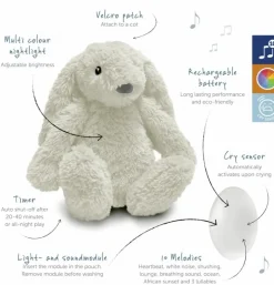 Peluche veilleuse bruit blanc RO le lapin blanc