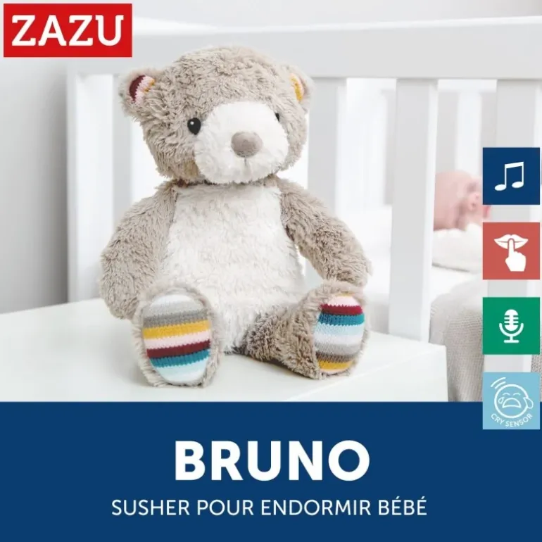 Peluche veilleuse bruit blanc Bruno l'ours