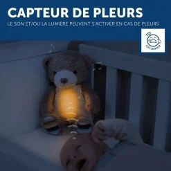 Peluche veilleuse bruit blanc Bruno l'ours