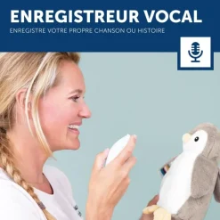 Peluche veilleuse bruit blanc Phoebe le pingouin