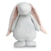 Peluche veilleuse Lapin magique Moonie gris/rose avec son & lumière