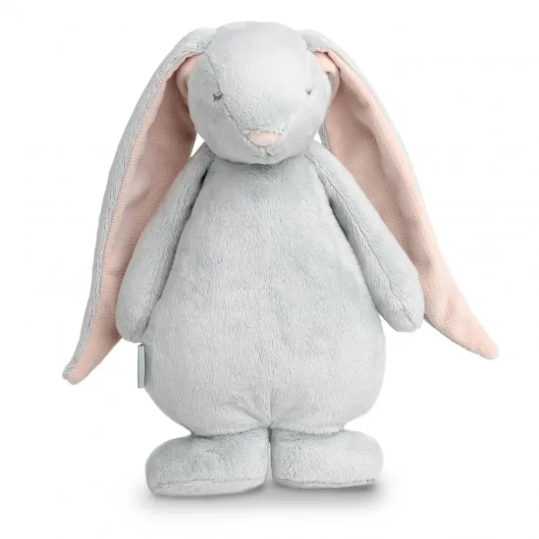 Peluche veilleuse Lapin magique Moonie gris/rose avec son & lumière