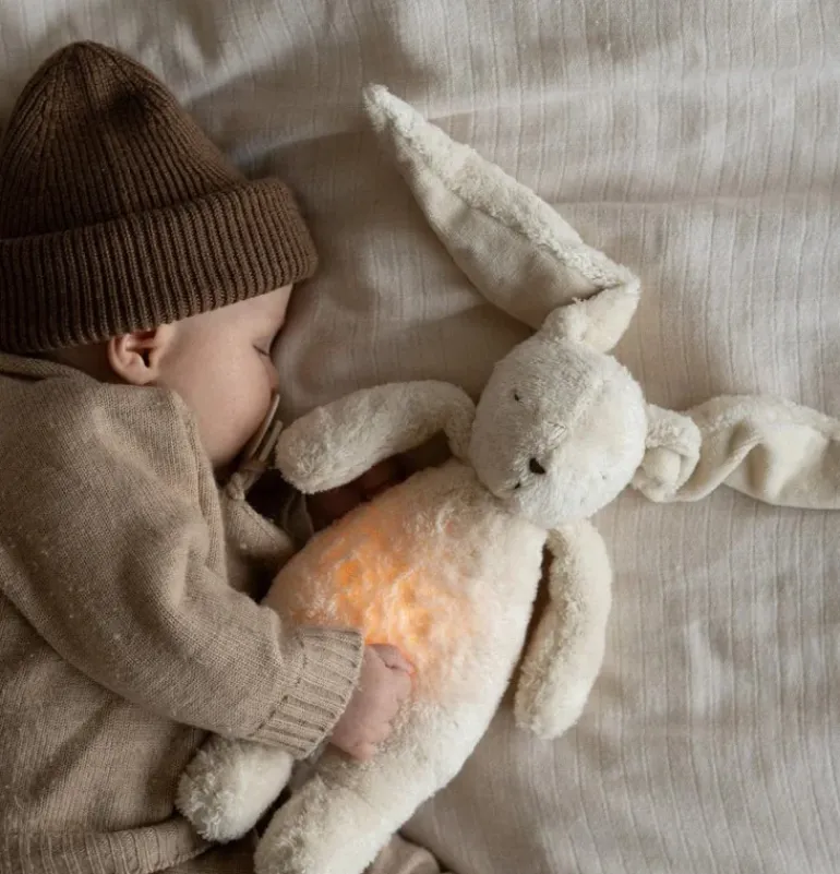 Peluche veilleuse lapin nature bio - sable