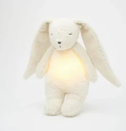 Peluche veilleuse lapin nature bio - blanc polaire
