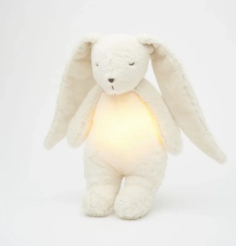 Peluche veilleuse lapin nature bio - blanc polaire