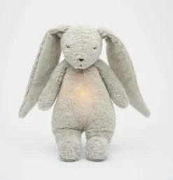 Peluche veilleuse lapin nature bio - gris