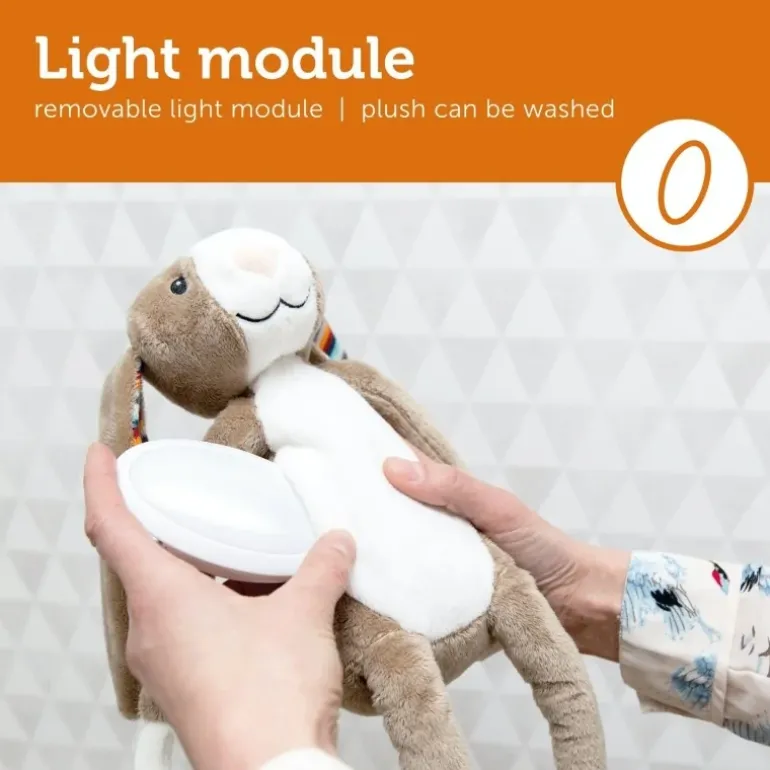 Peluche veilleuse musicale Bo le lapin