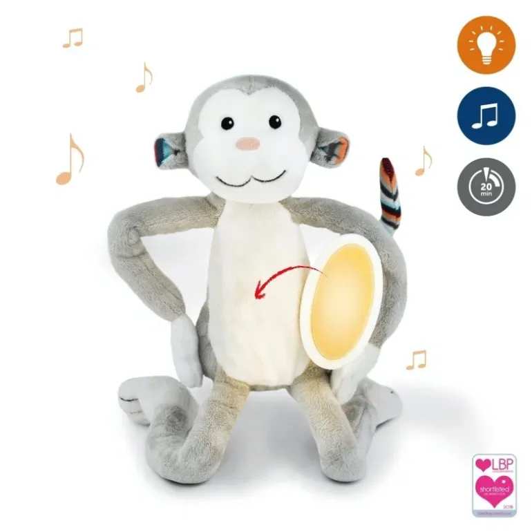 Peluche veilleuse musicale Max le singe
