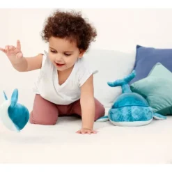 Peluche veilleuse projection musicale baleine Tranquil Whale® - Bleu