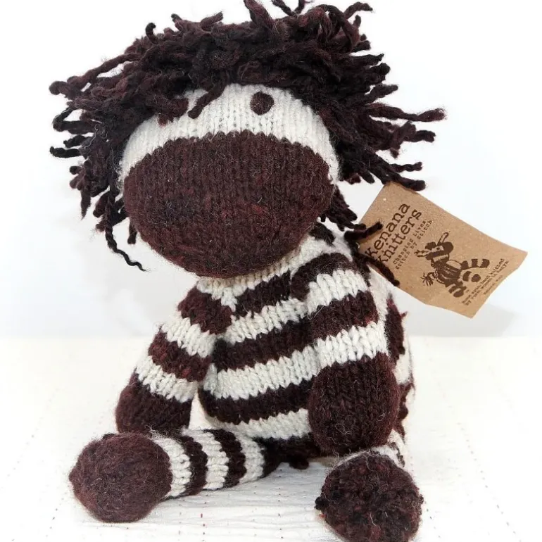 Peluche Zèbre S en laine, fait main équitable
