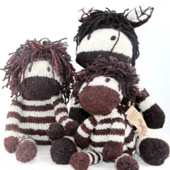 Peluche Zèbre S en laine, fait main équitable
