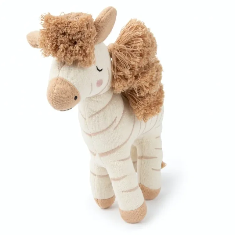 Peluche zèbre Ziggy naturel en coton bio