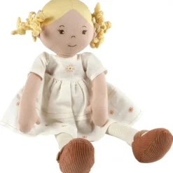 Poupée blonde Priscy avec robe en lin