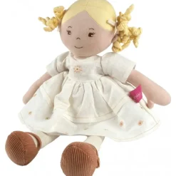 Poupée blonde Priscy avec robe en lin