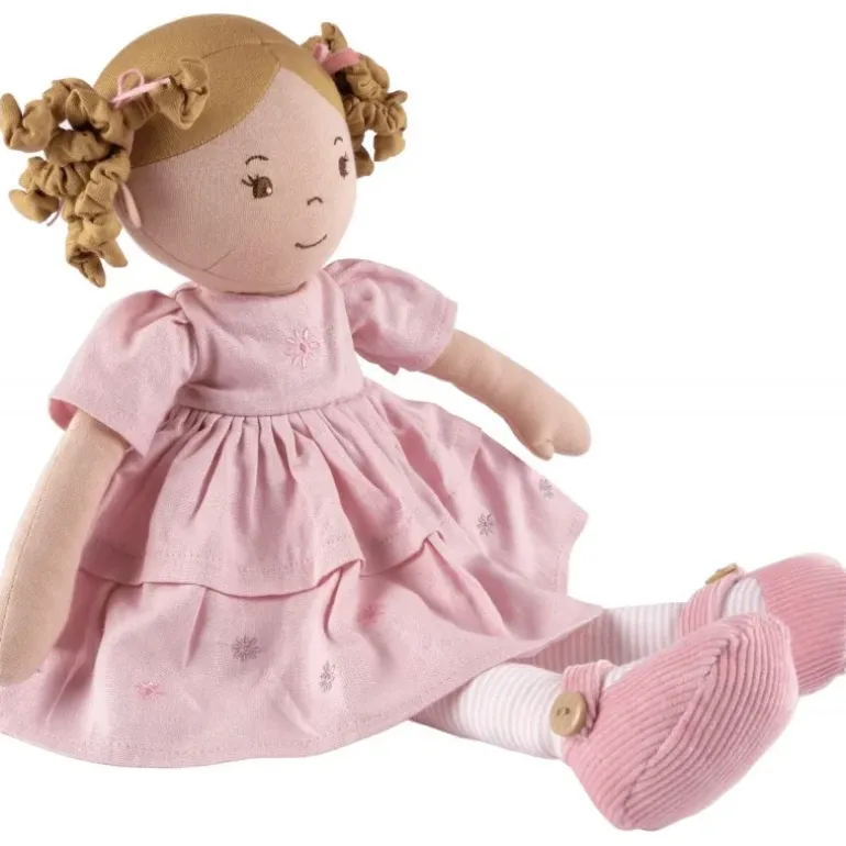 Poupée chatain Amelia avec robe en lin