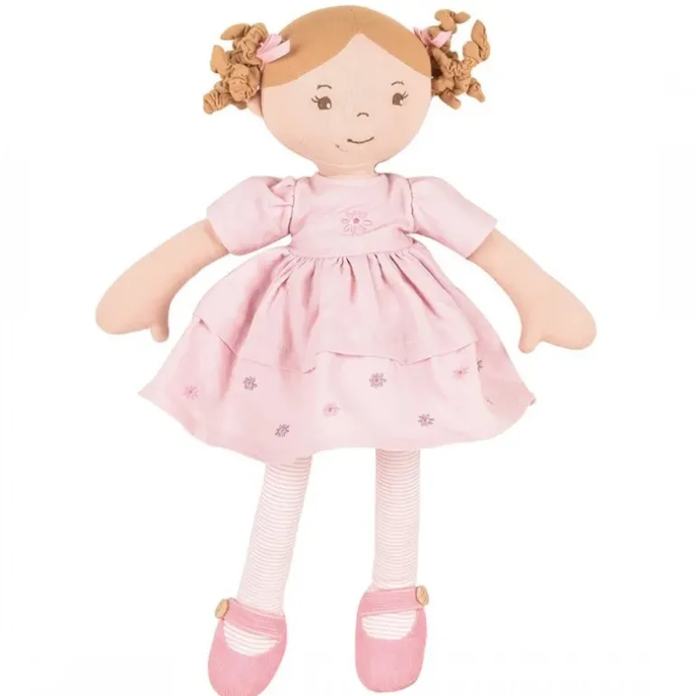 Poupée chatain Amelia avec robe en lin