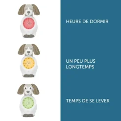 Réveil éducatif veilleuse Davy le chien - Rose