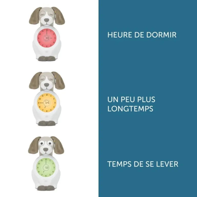 Réveil éducatif veilleuse Davy le chien - Rose