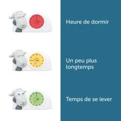 Réveil éducatif veilleuse Sam l'Agneau gris