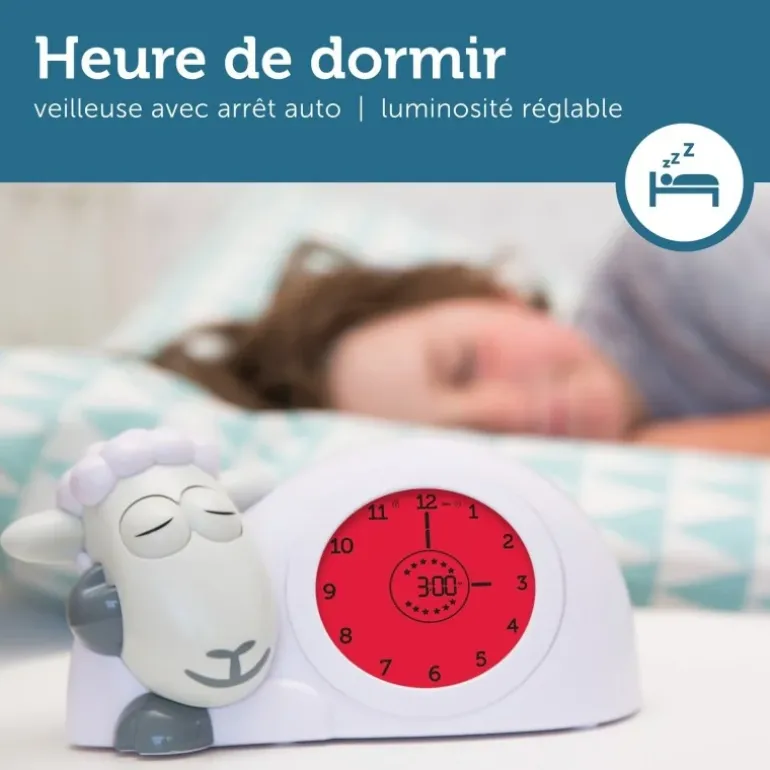 Réveil éducatif veilleuse Sam l'Agneau camel