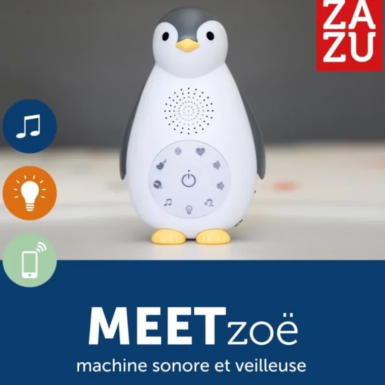 Veilleuse musicale nomade grise Zoë le pingouin