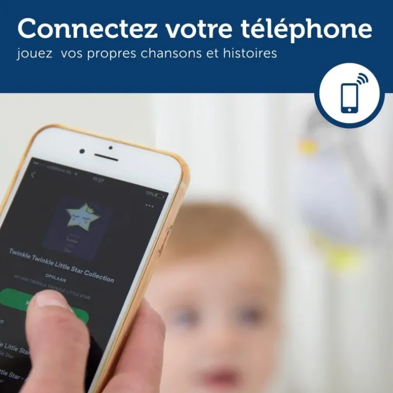 Veilleuse musicale nomade grise Zoë le pingouin