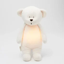 Veilleuse peluche Ours douceur Moonie crème avec sons et lumières