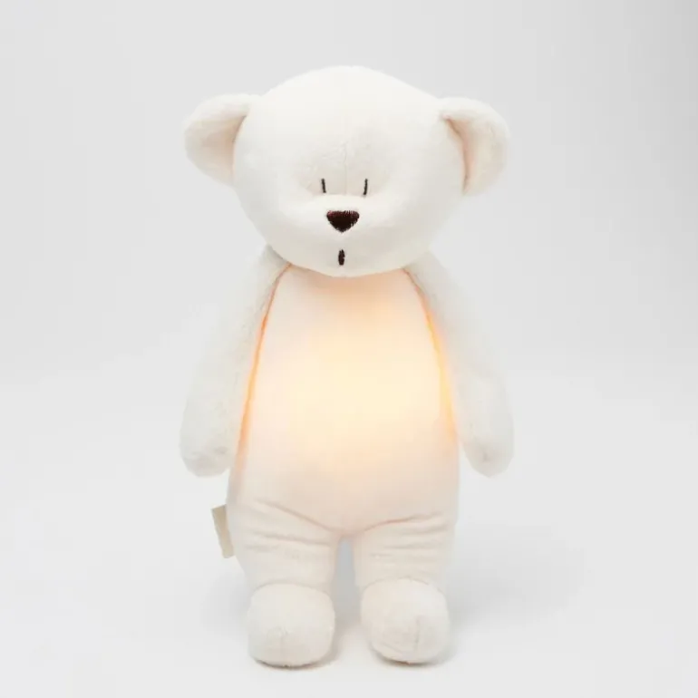Veilleuse peluche Ours douceur Moonie crème avec sons et lumières