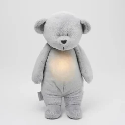 Veilleuse peluche Ours douceur Moonie gris avec sons et lumières