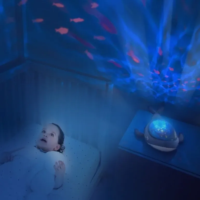Veilleuse projecteur effets aquatiques baleine Aqua Dream - Pabobo