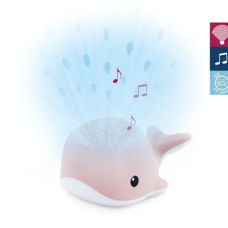 Veilleuse projecteur Wally la baleine rose
