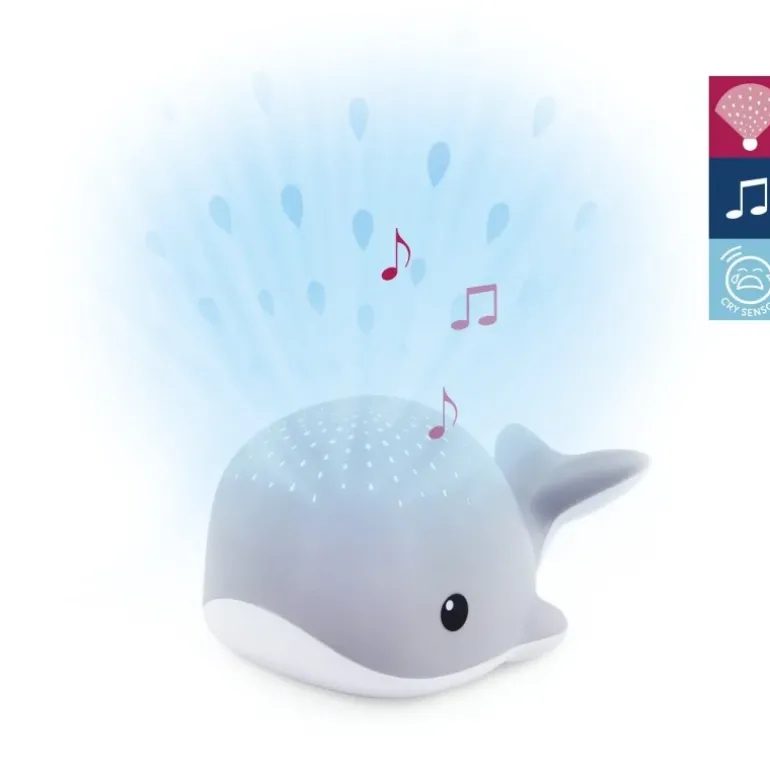 Veilleuse projecteur Wally la baleine gris